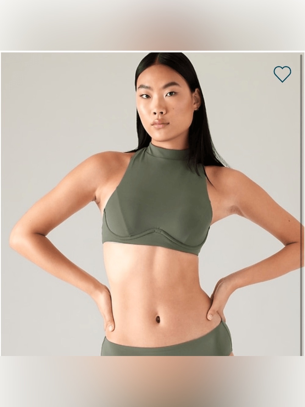 Athleta Maldives High-Neck Olive Green Bikini